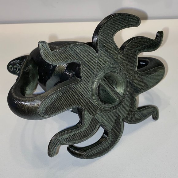 Handmade 3D Printed Squid Coin Bank Ocean Sealife Black - Picture 4 of 4